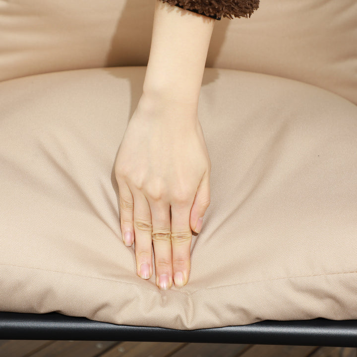 Havesofasæt i rattan, boho-stil, vejrbestandig, 116 cm x 58 cm x 66 cm, kaki