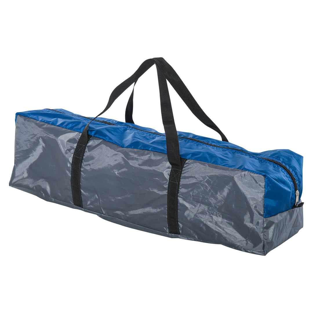 Campingtelt til 4 personer, helårsbrug, 3,00 x 2,50 x 1,30 m, blå og grå