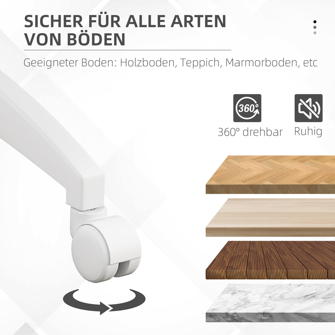 Kontorstol, computerstol, drejelig, højdejusterbar, 48 cm x 53 cm x 80-90 cm, pink