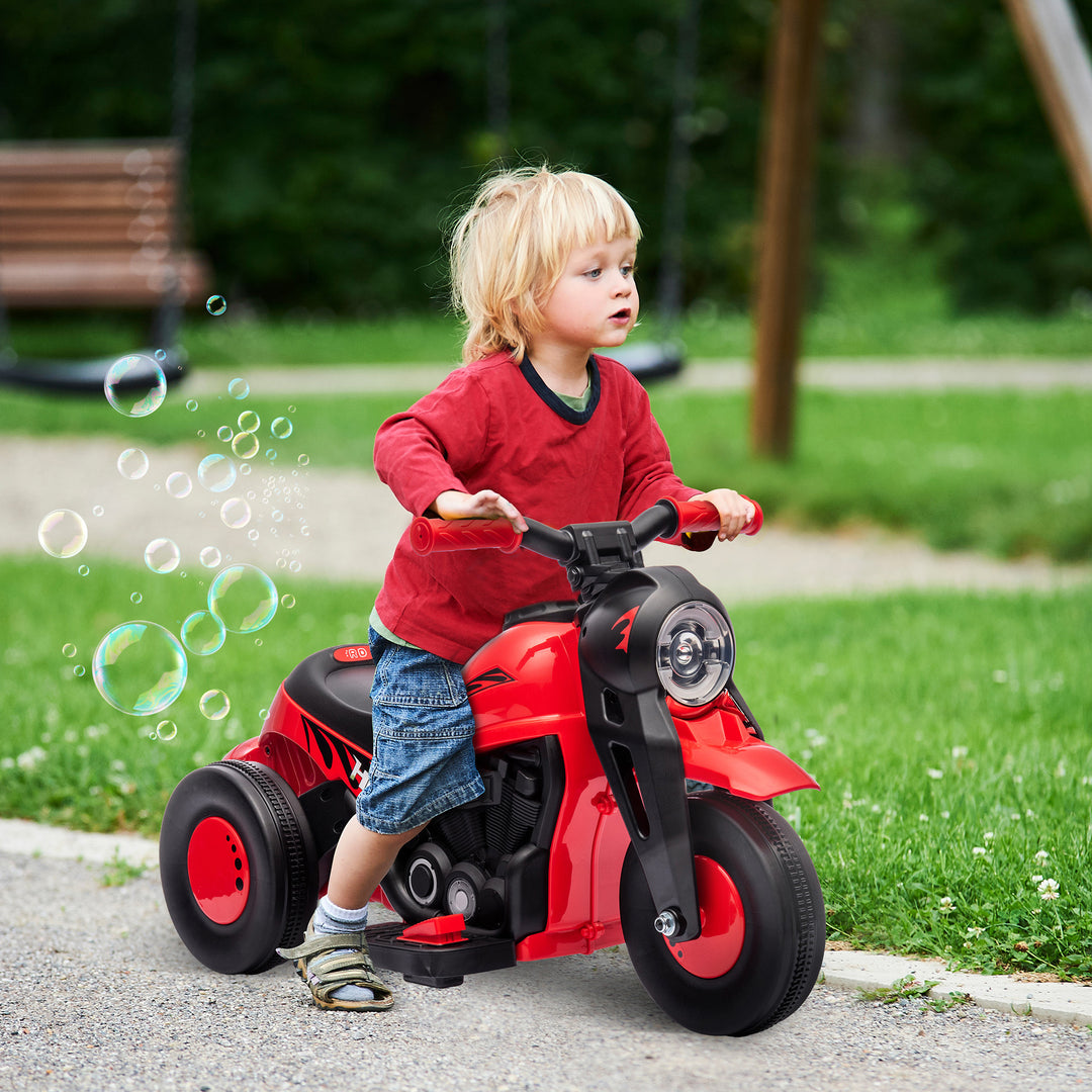 Børne-elmotorcykel, 6V børnemotorcykel med musik, blæser 2,5-3 km/t, til børn i alderen 2-5 år