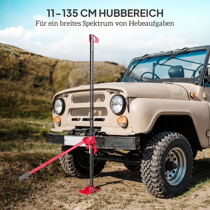 Landbrugsdonkraft bildonkraft 135 cm 3000 kg lastkapacitet offroad stockspil i stål rød+sort