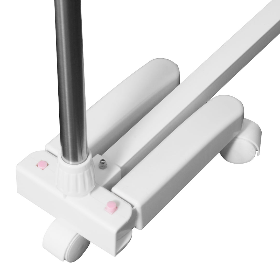 Udtrækkelig tørrestativ med 3 niveauer, foldbare vinger, hjul, indendørs og udendørs tørretumbler, hvid, 83-136,5 x 45,5 x 154 cm