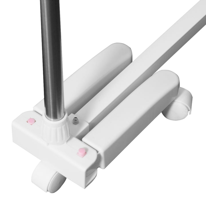 Udtrækkelig tørrestativ med 3 niveauer, foldbare vinger, hjul, indendørs og udendørs tørretumbler, hvid, 83-136,5 x 45,5 x 154 cm