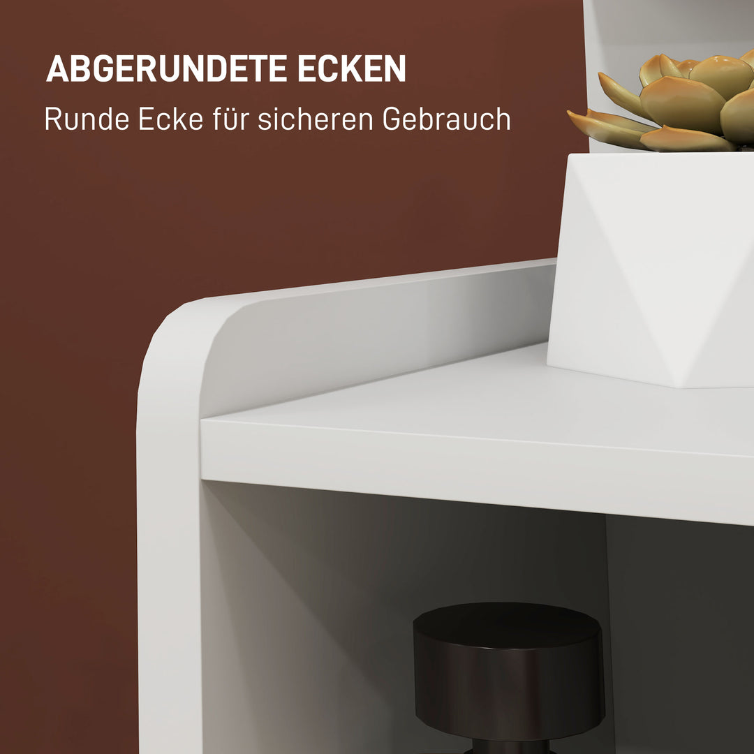 Natbord med 2 skuffer og åben hylde, 40 x 30 x 60 cm, hvid