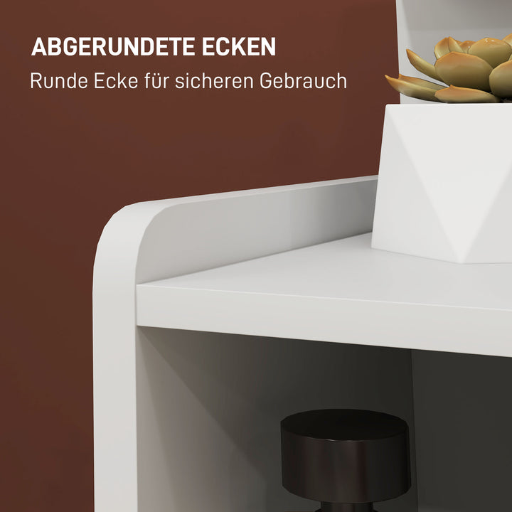 Natbord med 2 skuffer og åben hylde, 40 x 30 x 60 cm, hvid