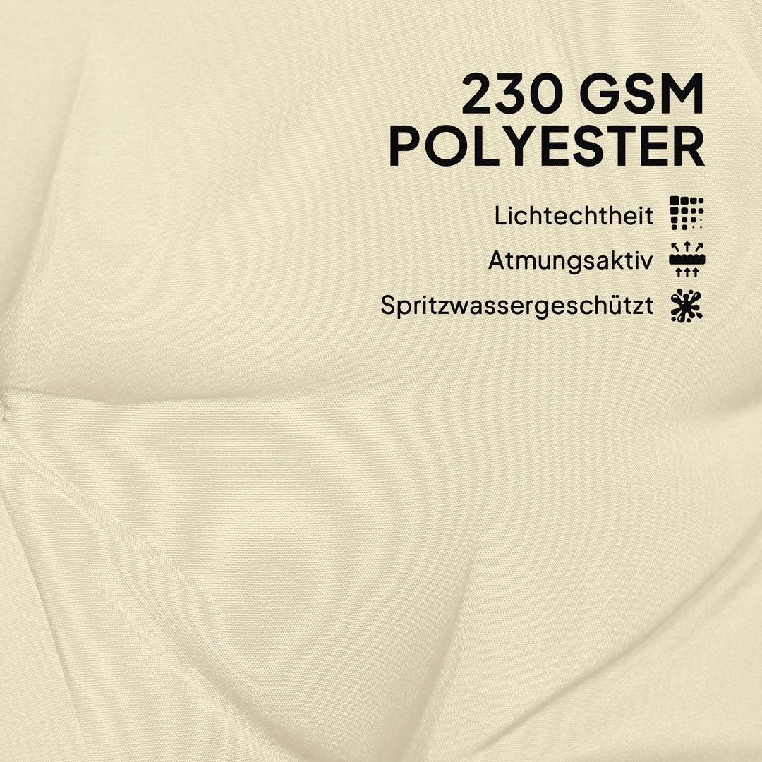 Udendørs hyndesæt til bænk eller verandagynge, tofarvet, polyester, skum, 180 x 110 x 8 cm, beige+sort