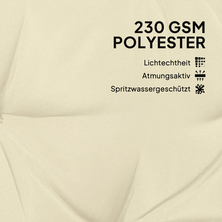 Udendørs hyndesæt til bænk eller verandagynge, tofarvet, polyester, skum, 180 x 110 x 8 cm, beige+sort