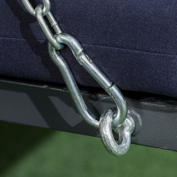 3-personers havegynge med justerbar baldakin, 198 x 118 x 168 cm, mørkegrå