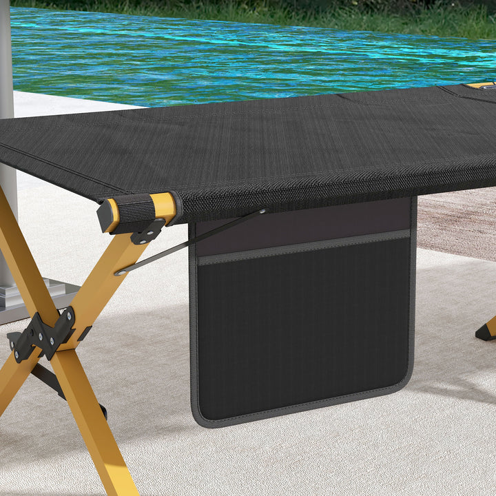 Sammenklappelig feltseng med bæretaske 196 x 64 x 45 cm gæsteseng op til 200 kg til udendørs campingrejser