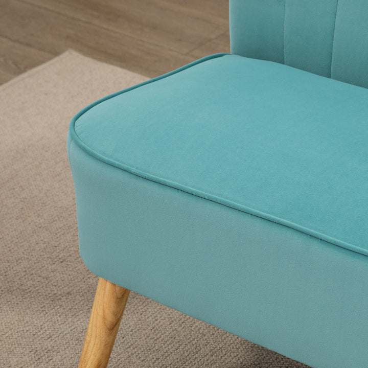 Sofa retro design 2-personers sofa, træben, 117 cm x 56,5 cm x 77 cm, grøn