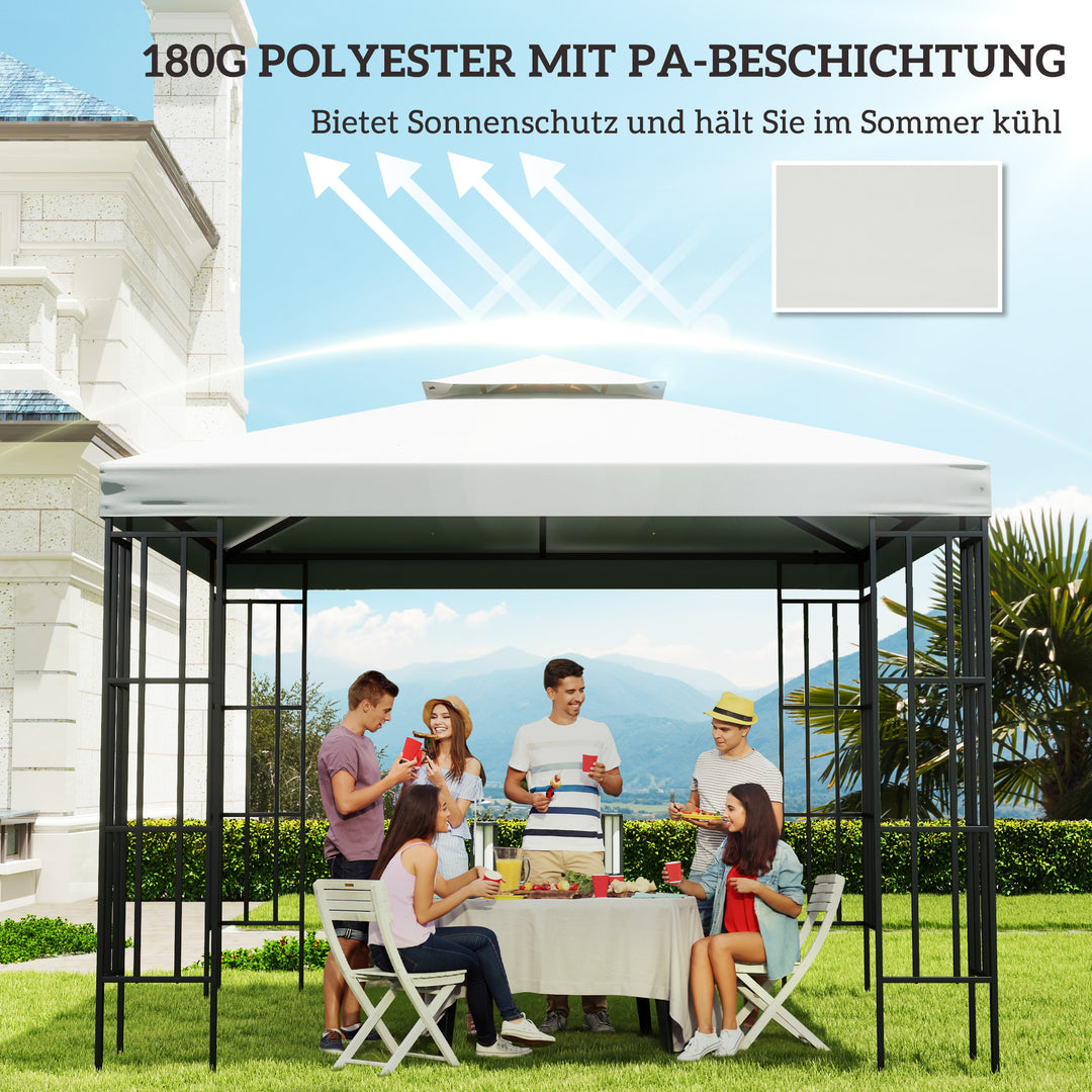 Udskiftningstag til pavillon 3x3m vandafvisende pavillontag til metalpavillon pavillon udskiftningstag havepavillon festtelt havetelt polyester cremehvid