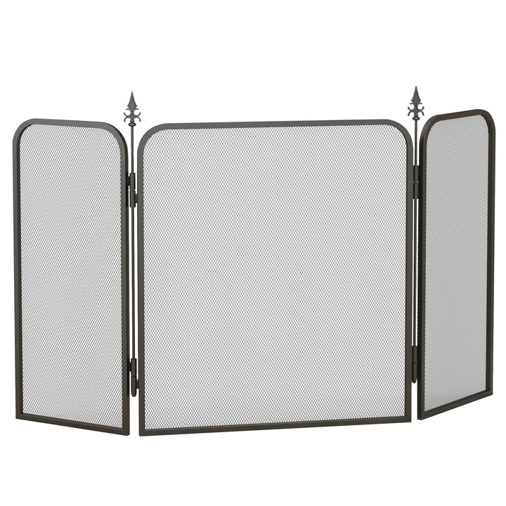 Sammenklappelig metalpejs gnistbeskyttelse, 96 x 1,3 x 56 cm, sort