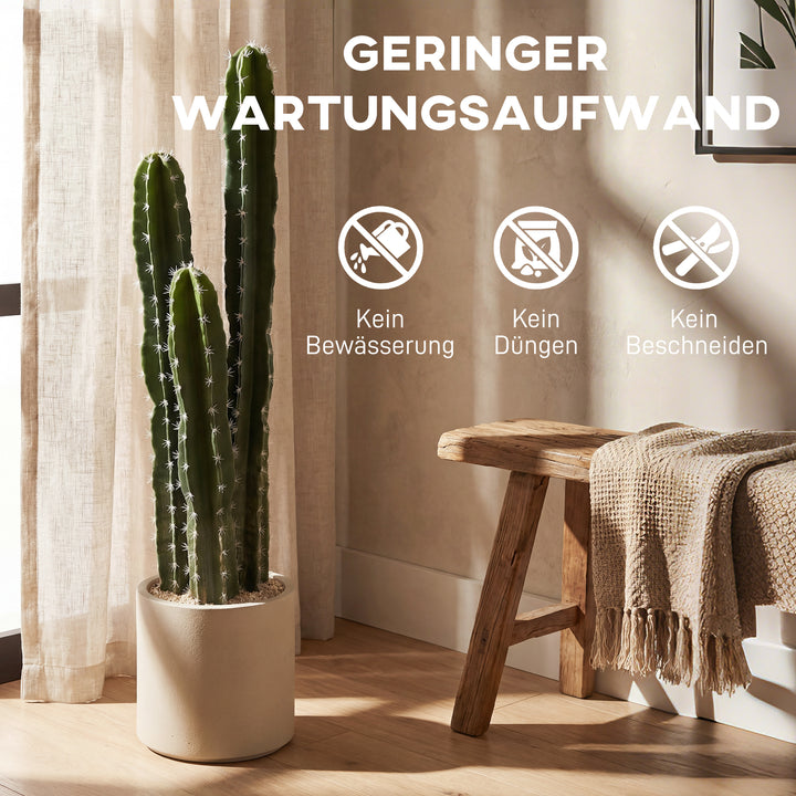 Kunstig kaktusplante, stor, 95 cm, med potte, ser ægte ud, til hjemmet, kontoret, grøn