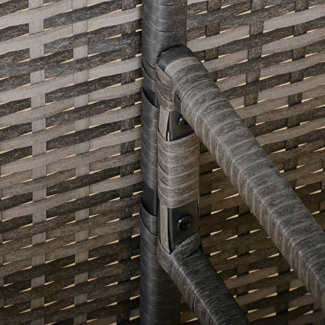 Pe-rattan havemøbelsæt til 5 personer, rattan loungesæt, aftagelige hynder, grå + brun