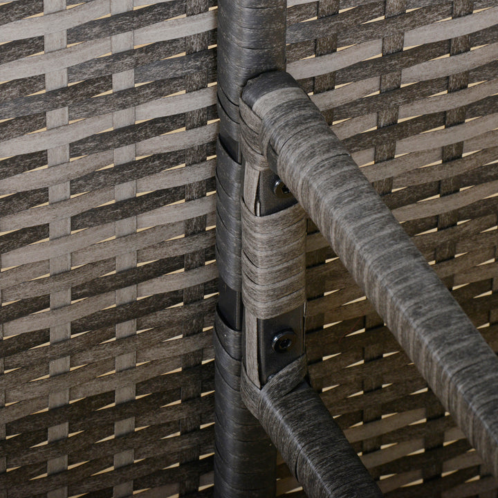 Pe-rattan havemøbelsæt til 5 personer, rattan loungesæt, aftagelige hynder, grå + brun