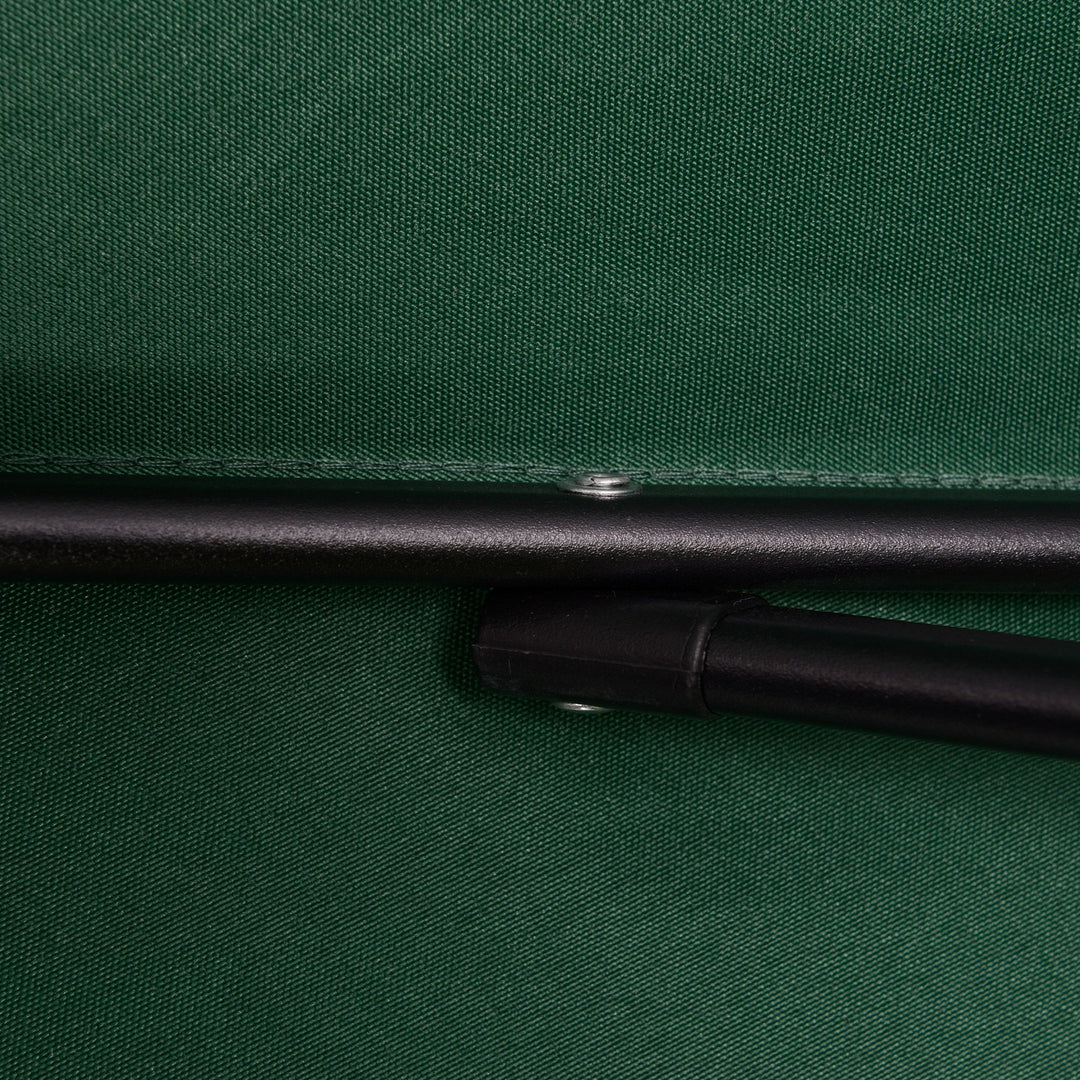 Parasol ø196 cm, sekskantet balkonparasol til strand, balkon, have, grøn