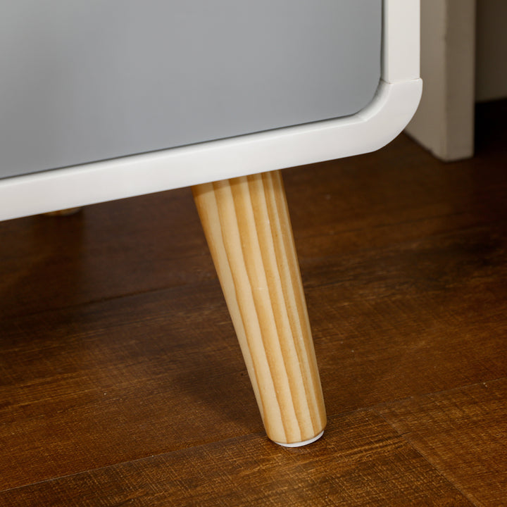 Sengebord, skandinavisk design, stor skuffe, vandtæt finish, 40 x 38 x 58 cm, hvid