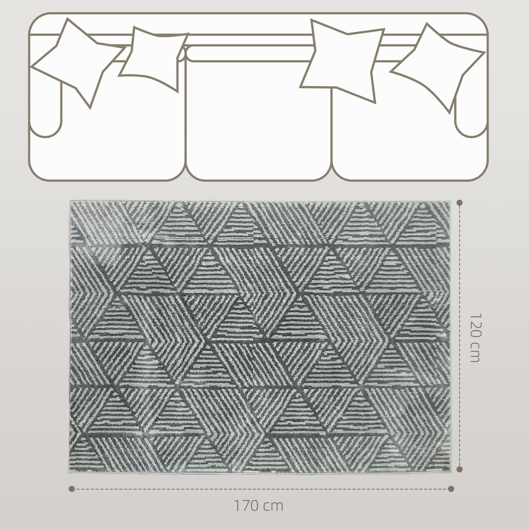 Tæppe stue tæppe i moderne stil, vaskbart tæppe 150 x 80 cm mørkegrå