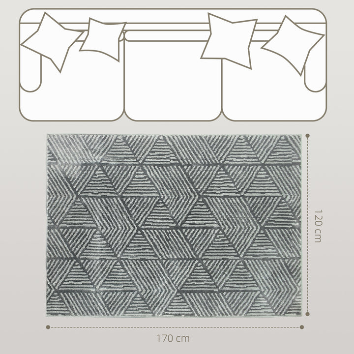 Tæppe stue tæppe i moderne stil, vaskbart tæppe 150 x 80 cm mørkegrå