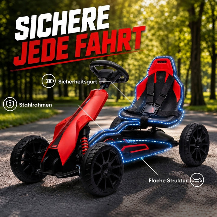 Elektrisk gokart til børn 12V 3-5 km/t gokart til 3-8-årige, rød
