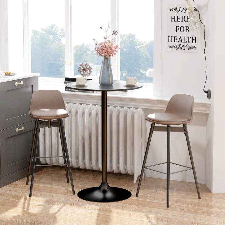 Barbord, ståbord, bord til 2 personer, 70 x 70 x 102 cm, sort