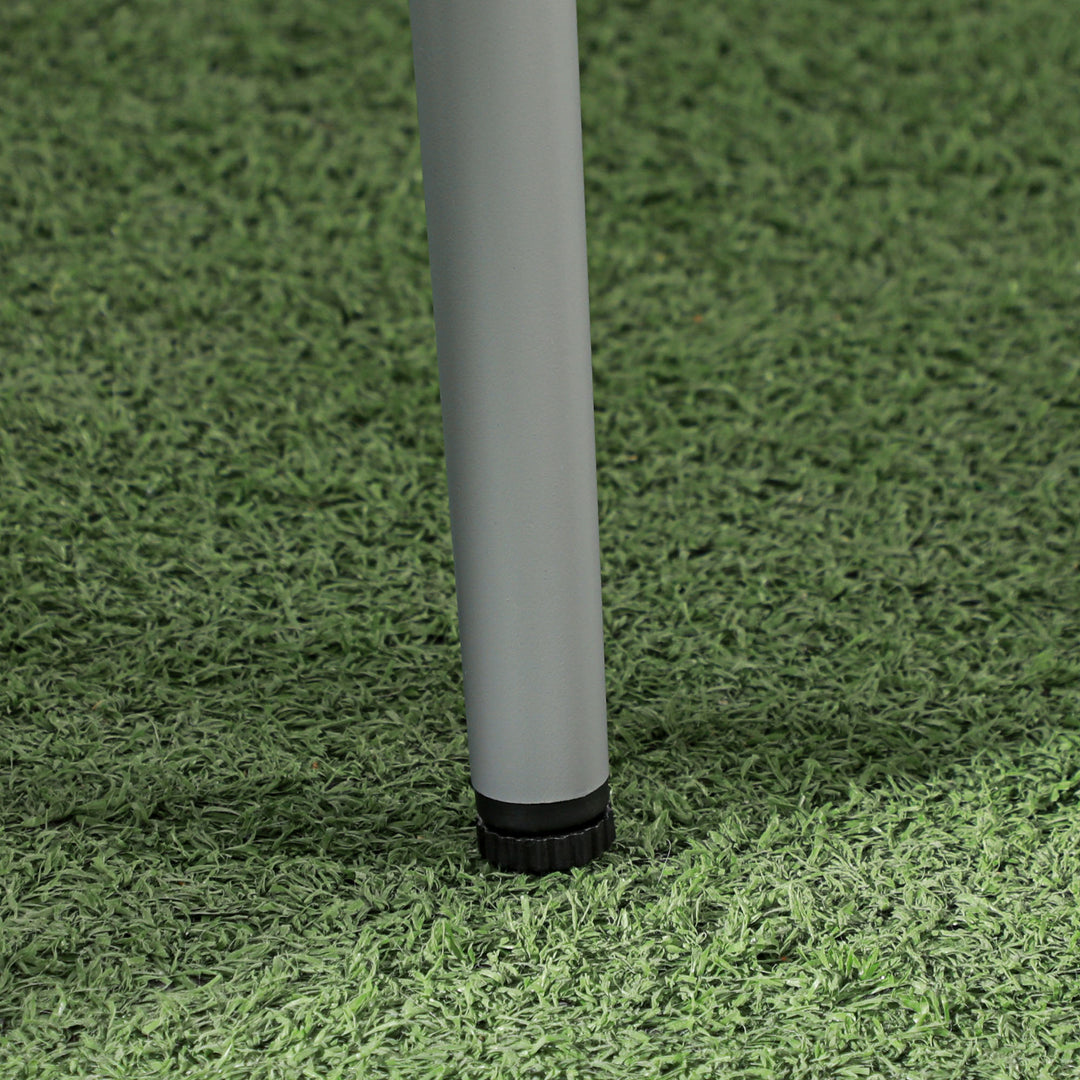 Havemøbelsæt, 2 stole og 1 bord med glasplade, rattan-look, vejrbestandig, metalstel, grå