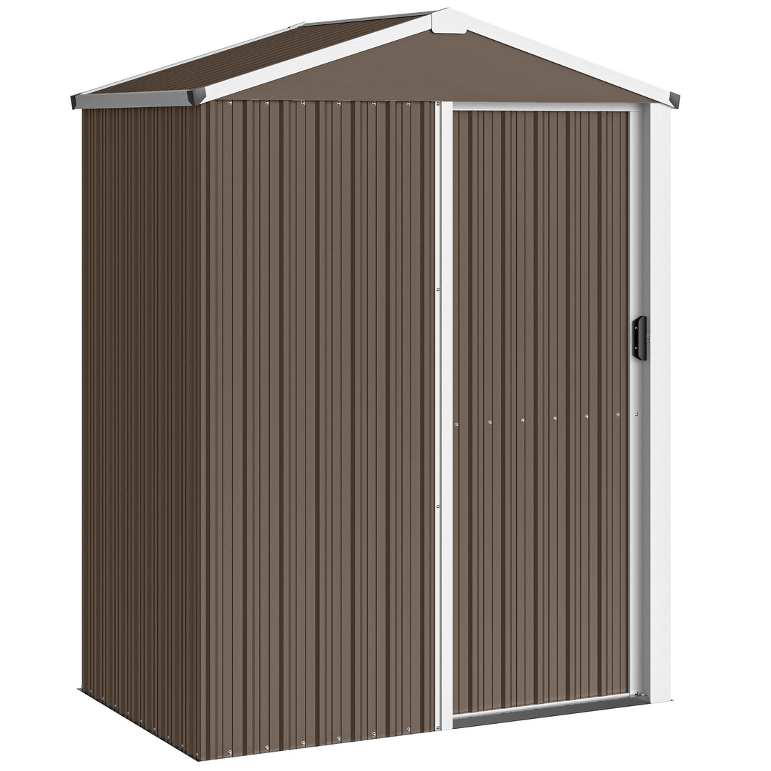 Metalhaveskur, 1,1 m², redskabsskur med skråtag, aflåselig skydedør, handsker, 136 x 87 x 179 cm