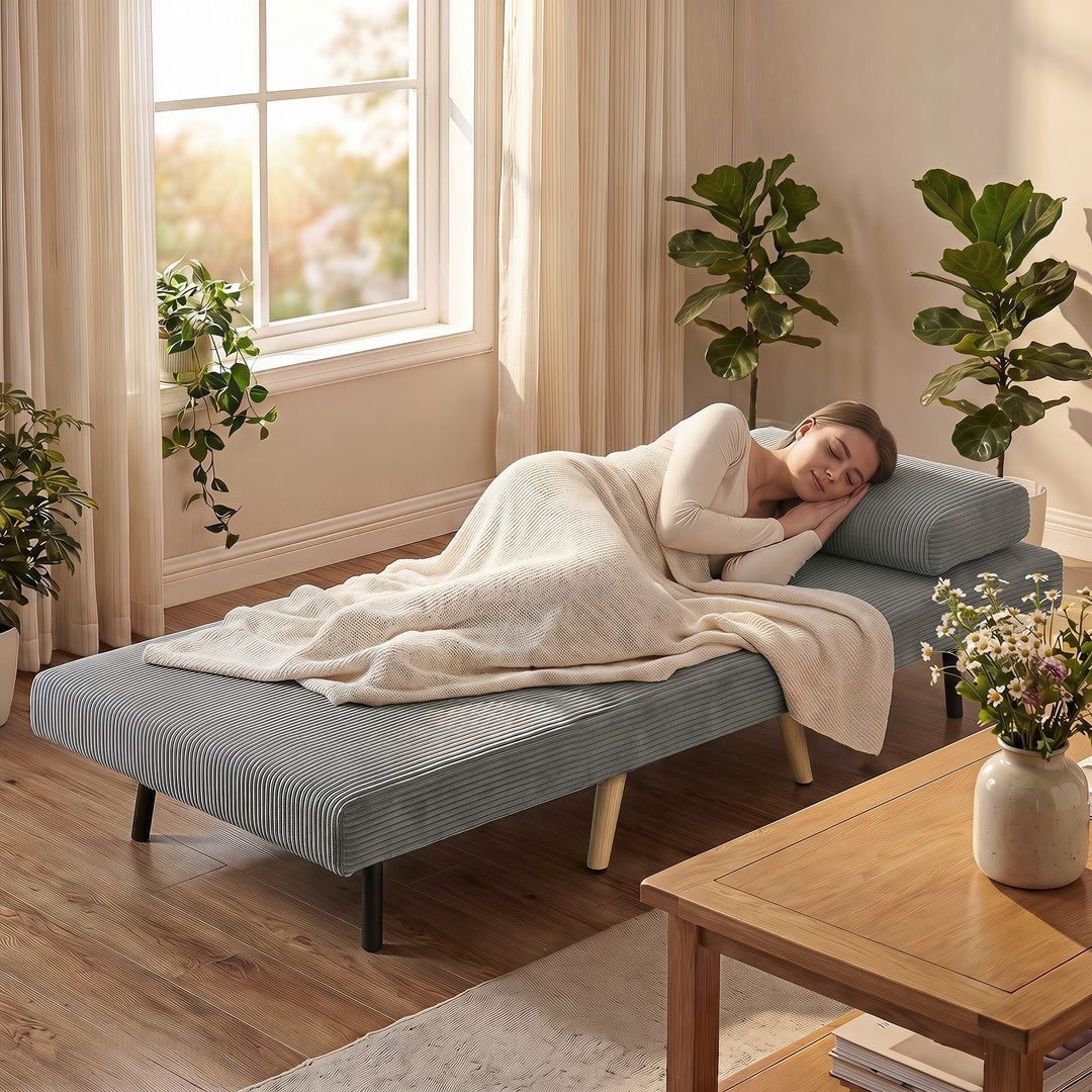 Sovestol 3 i 1 sovesofa med sengefunktion, 90x190 cm mørkegrå
