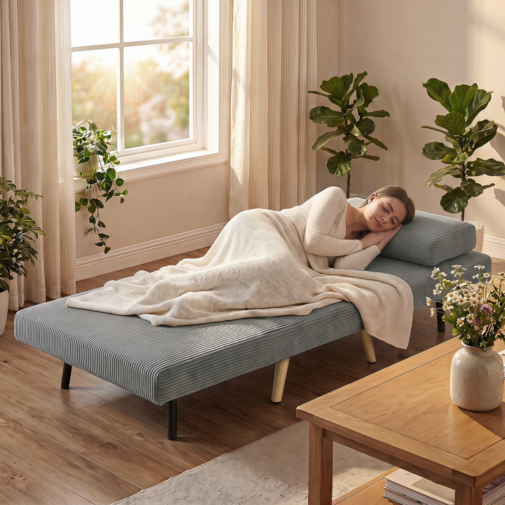 Sovestol 3 i 1 sovesofa med sengefunktion, 90x190 cm mørkegrå