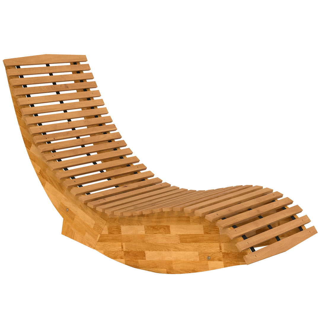 Solseng i akacietræ, foldbar, ergonomisk havestol med S-formet lameldesign, 60 x 156 x 77 cm