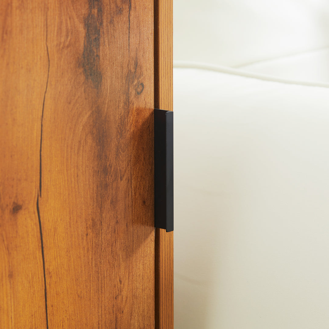 Konsolbord i industrielt design, sidebord, skænk, 1 skab, brun + sort