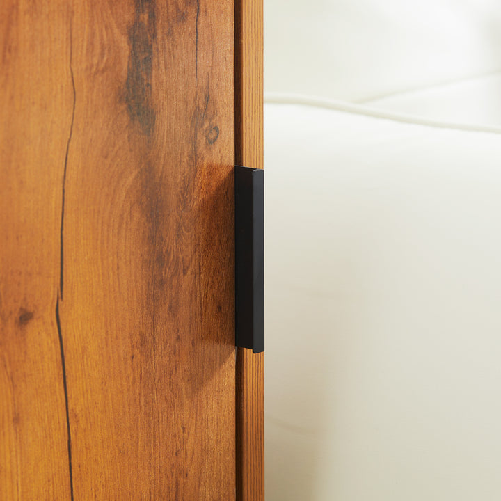 Konsolbord i industrielt design, sidebord, skænk, 1 skab, brun + sort