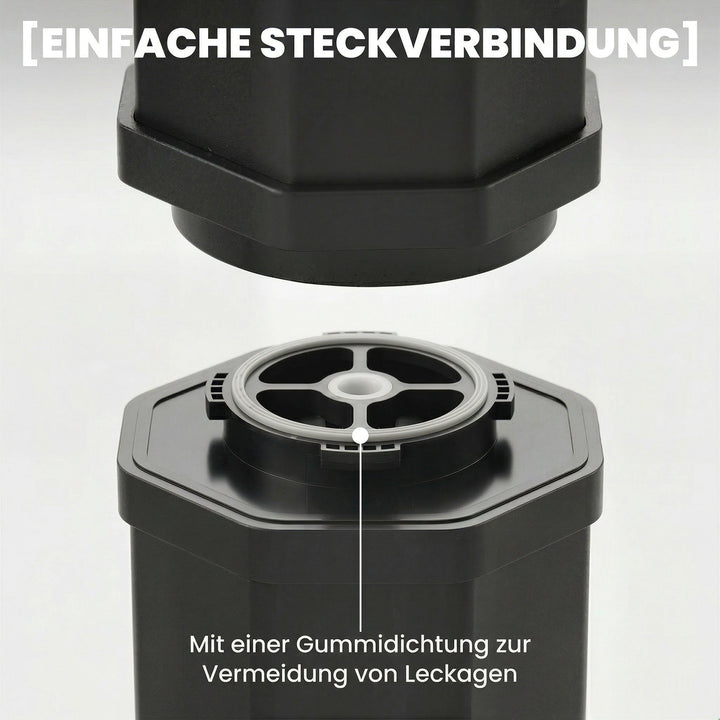Solbruser 60L havebruser med drejeligt regnbruserhoved, hane, justerbar temperatur