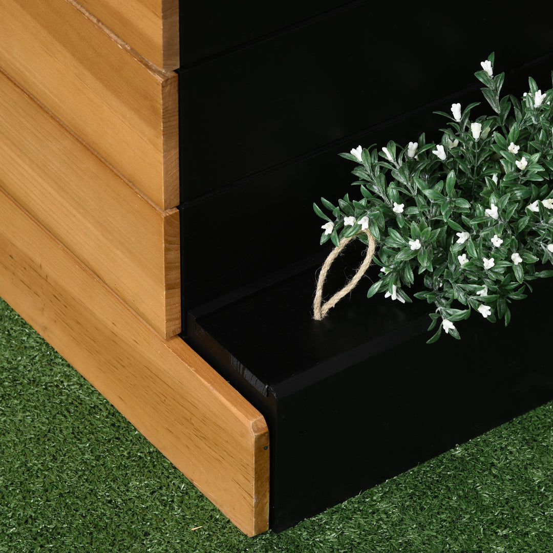 Højbed med 4 plantekasser, selvvandingssystem, fleecefor, vejrbestandig, 79,5 cm x 49,5 cm x 80 cm