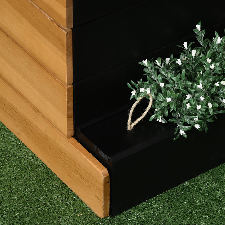 Højbed med 4 plantekasser, selvvandingssystem, fleecefor, vejrbestandig, 79,5 cm x 49,5 cm x 80 cm