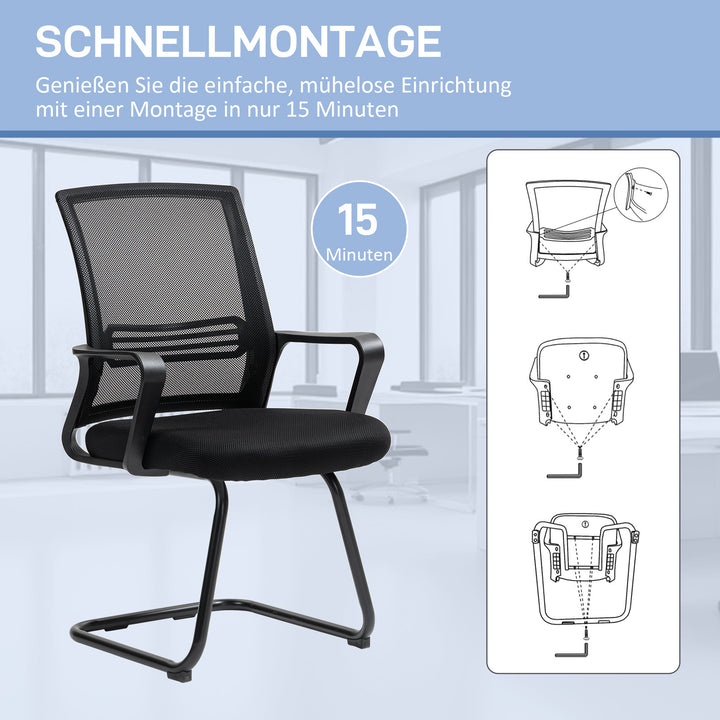 Ergonomisk stol, netstof, skum, metalben, medebase, sort
