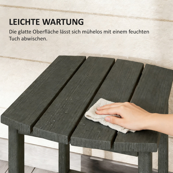 Havebord, vejrbestandigt balkonbord lavet af HDPE, udendørs spisebord/campingbord til have, terrasse, balkon, 48x37x46 cm, grå