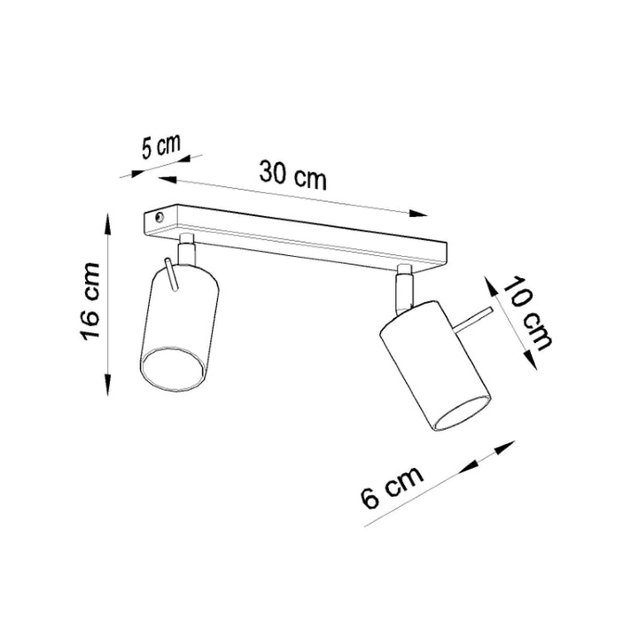 Loftslampe RING 2 sort