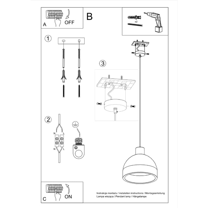 Vedhæng lampe DAMASO