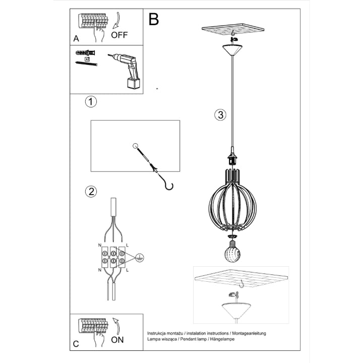 Vedhæng lampe ARANCIA naturtræ