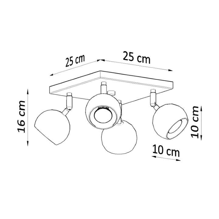 Loftslampe OCULARE 4 hvid