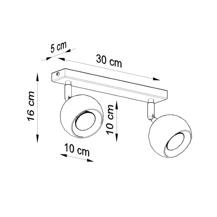 Loftslampe OCULARE 2 sort