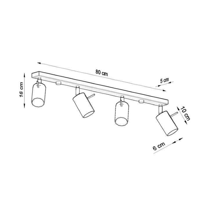 Loftslampe RING 4L grå