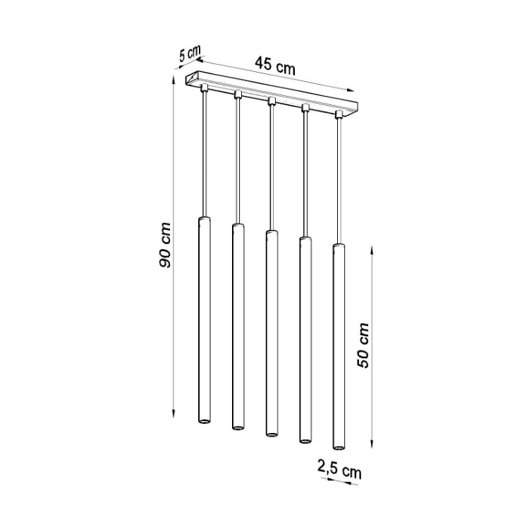 Pendellampe PASTELO 5 hvid