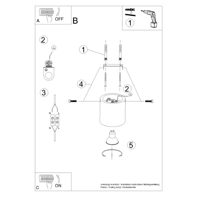 Loftslampe ORBIS beton