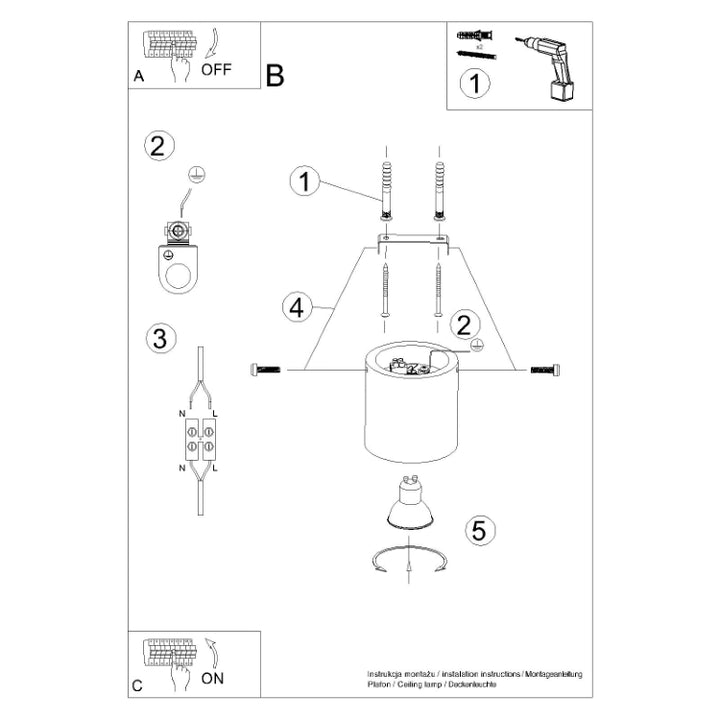 Loftslampe ORBIS beton