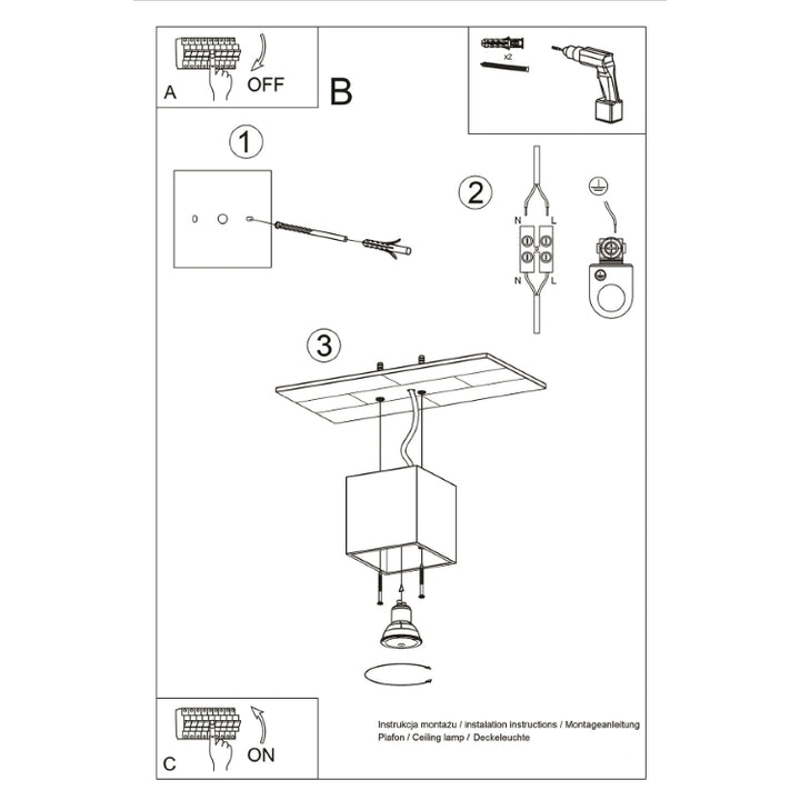 Loftlampe QUAD 1 antracit