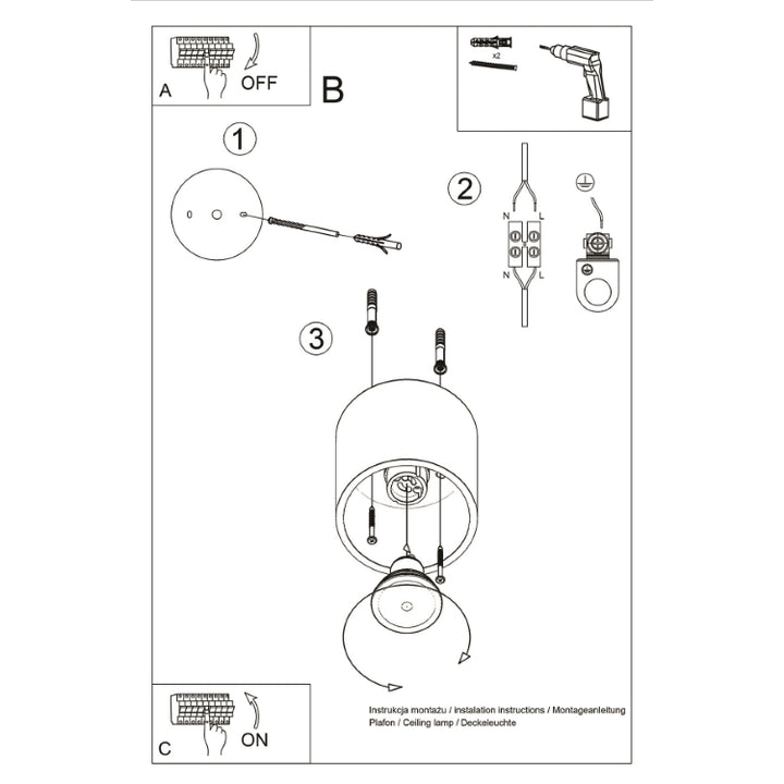 Loftslampe ORBIS 1 antracit