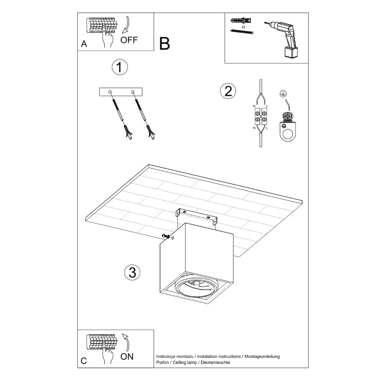 Loftslampe VALDE beton