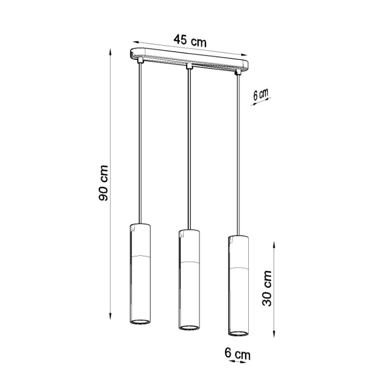 3 st. loftlamper BORGIO, hvid